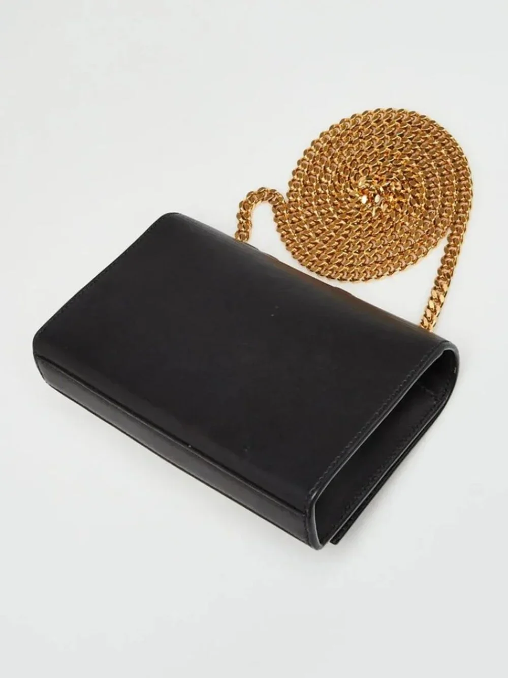 Yves Saint Laurent Black Leather Small Kate Tassel Glitter Heart Bag